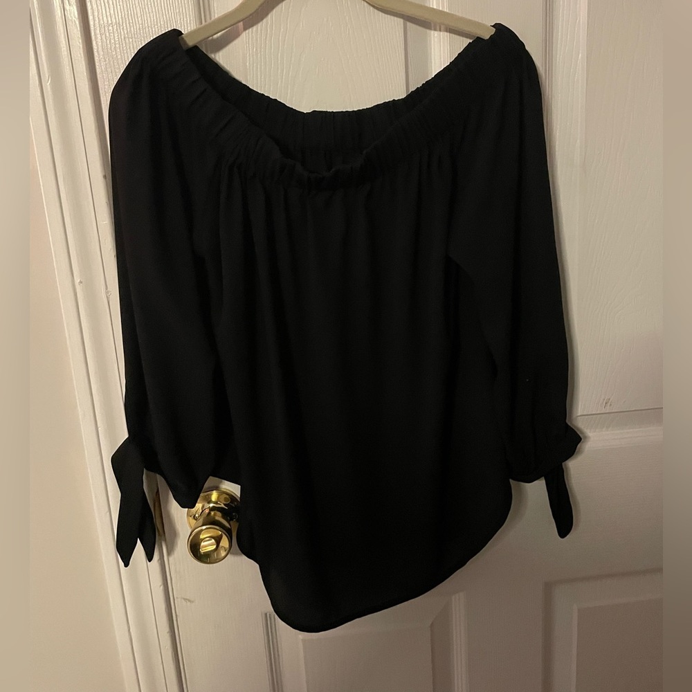 Express flowy off the shoulder shirt